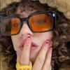 Rectangle Shape Female Sun Glass Korean Fashion Rivets Decoration Sunglasses for Men Fashion Trendy Party Sunglasses