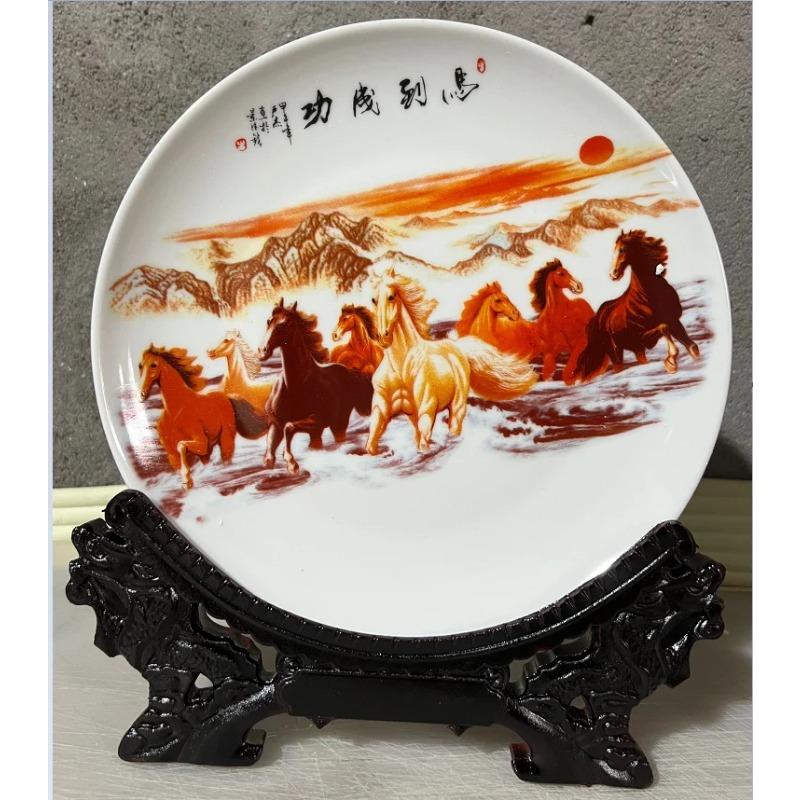 20 см Керамическая тарелка Украшения Домашние украшения Мебель Цветочная композиция Домашнее рукоделие Современный с основанием