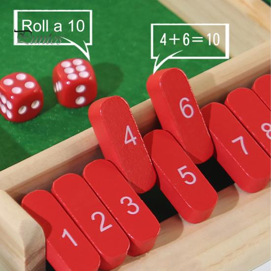 Закройте коробку настольная игра 4-сторонняя образовательная математическая игра с числами в кубиках стратегическая игра 4 игрока дети взрослые семейная вечеринка интерактивная деревянная Закрыть коробку