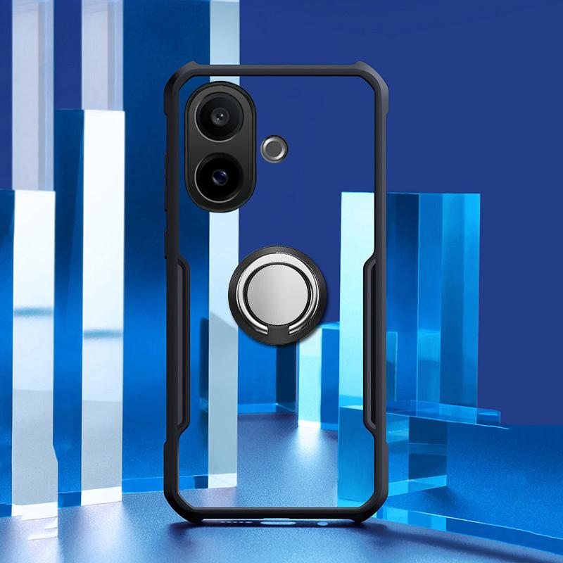 Для Vivo IQOO Z10R Чехол Жесткий Чехол для Телефона Прозрачный Ударопрочный Держатель для Автомобильной Навигации Кольцо для Чехла Телефона Vivo IQOO Z10R