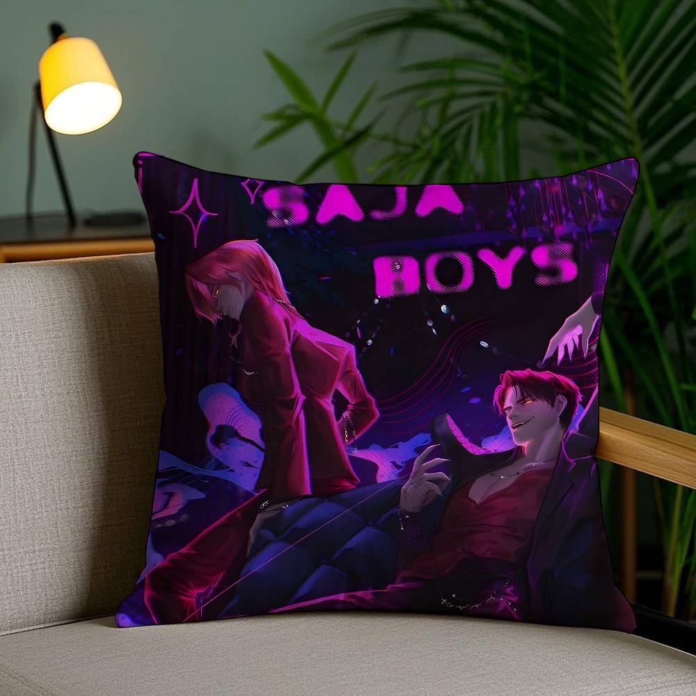 Saja Boys-S K-Pop Охотники на демонов-H Аниме Подушка Чехол Антипылевой клещ Наволочка Невидимая молния Шелковистый Короткий плюш Диван