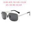 Double Beam Square Minus Lens Myopia Sunglasses Men Polarized Metal Frame Prescription Sunglasses Male 0 -0 .5 -0 .75 -1 .0 To -6 .0