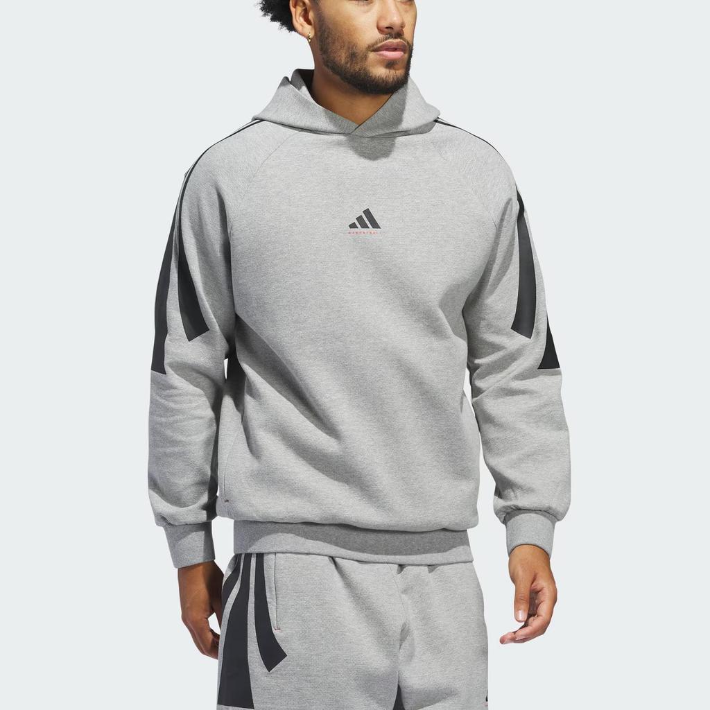 adidas Баскетбольная толстовка с капюшоном FW24 Spacer Коллекция 2025 Глава 01 Унисекс толстовки серые JD7466