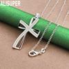 925 Sterling Silver Cross AAA Zircon Pendant Necklace Fashion Wedding Jewelry