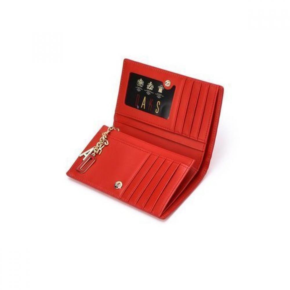 Daks Red Carlisle Embossed Cowhide Gold Dd Wallet