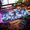 Flins Genshin Impac Коврик для мыши RGB Игровой коврик для мыши Настольный коврик HD Геймерский Большой светодиодный свет XXL Коврики для мыши