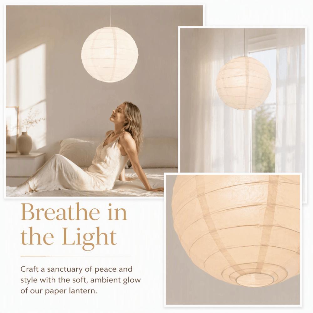 Spherical Paper Lantern Large Round Chandelier Hanging Decoration Pendant Lamp Dining Room