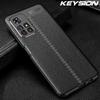 KEYSION Shockproof Case for Xiaomi POCO M4 Pro 5G Leather Texture Silicone Phone Back Cover for Redmi Note 11 5G 11 Pro+ 11T 5G