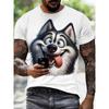 Men's Casual Husky Pattern Print T-Shirt Summer Short Sleeve Round Neck Animal Dog Tshirts For Men New In Kids Tee Shirts