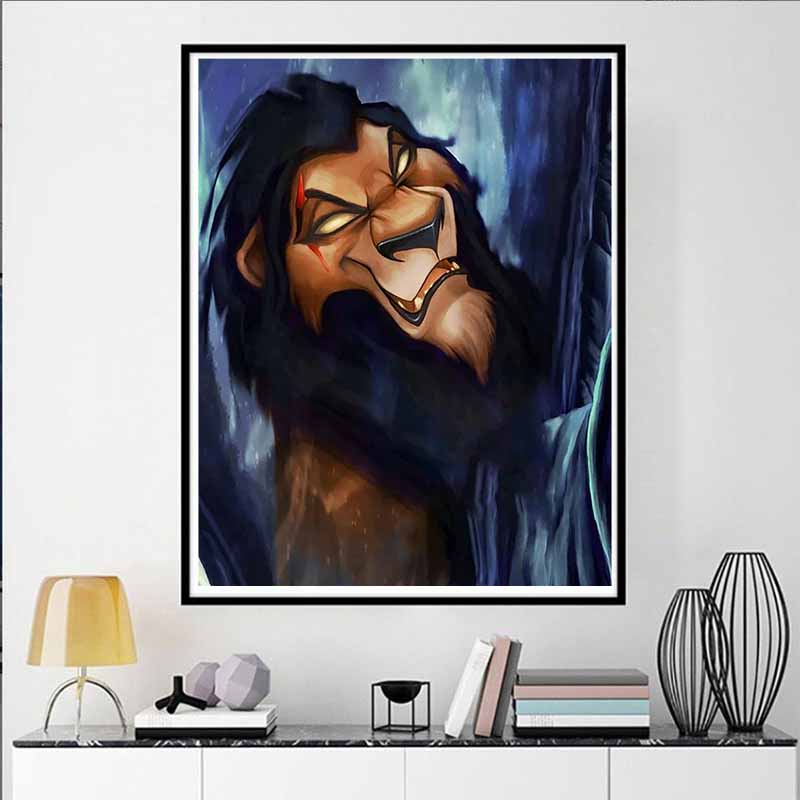 Disney Diamond Painting Lion King Villain Scar Illustration 5D Diamond Painting Art Embroidery Cross stitch Room Decoration