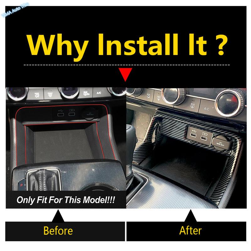 ABS Carbon Fiber Look Console Cigarette Lighter Panel Decoration Cover Trim For Honda Civic 11th 2024 Car Accessories