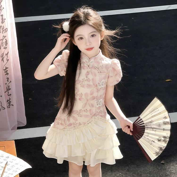 Girls' Cheongsam Dress Summer Dress