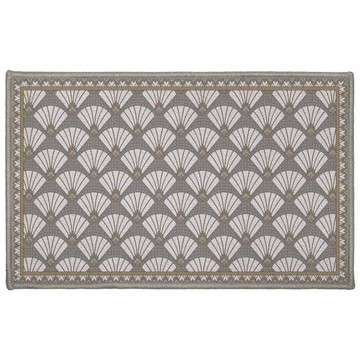 Tapis décoratif - L3C - Rectangle 50 x 80 cm - Imprimé Art Déco - Chic - Gris