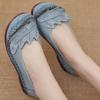Spring Autumn Genuine Leather Shoes Women Loafers Leaf Style Soft Fashion Brand Flat Cow Leather Shoes Blue Black Yellow Plus Size 41