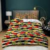 Leaf Flower Print Three-Piece Kit Quilt Cover Small And Fresh