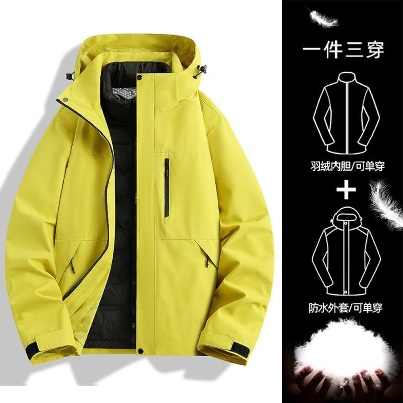 Men Women Waterproof Windproof 3-in-1 Hiking Jacket With Removable Insulated Liner Outdoor Trekking Camping Cycling