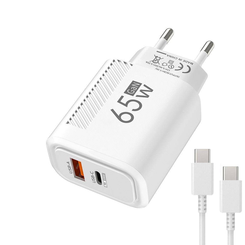 65 Вт GaN USB C быстрое зарядное устройство настенный адаптер PD 33 Вт QC3.0 для iPhone 15 14 16 Pro Max Samsung S23 Xiaomi 13 EU/US Plug дорожное зарядное устройство