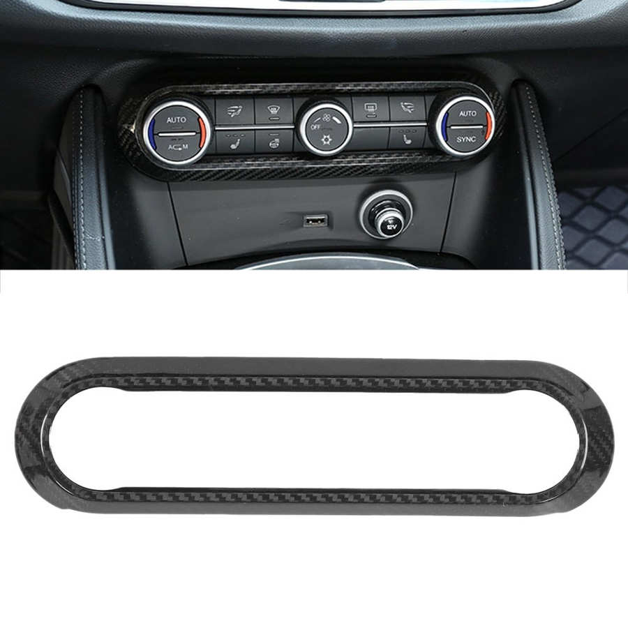 Ручка громкости консоли, рамка панели управления, отделка из настоящего углеродного волокна, подходит для Alfa Romeo Giulia Stelvio Auto