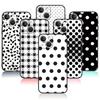 For iPhone 7 12 14 8 Plus XR 13 Pro Max X 11 XS 5 6S 6 SE2022 5S SE2 Mini Smartphone Black and White Polka Dot Phone Cover
