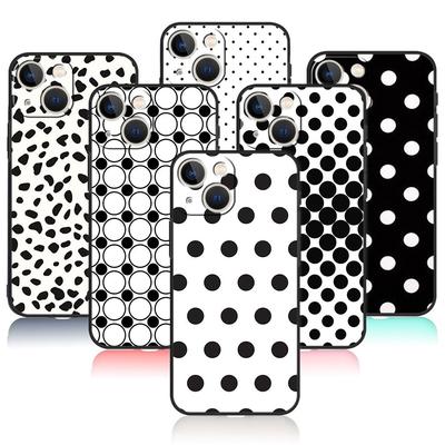 Для iPhone 7 12 14 8 Plus XR 13 Pro Max X 11 XS 5 6S 6 SE2022 5S SE2 Mini смартфон черный и белый горошек чехол для телефона