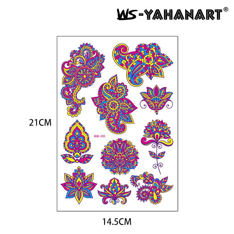 Fluorescent Butterfly Face Tattoo Sticker Nightclub Bar Sticker Flower Arm Waterproof Eco-Friendly Tattoo Sticker