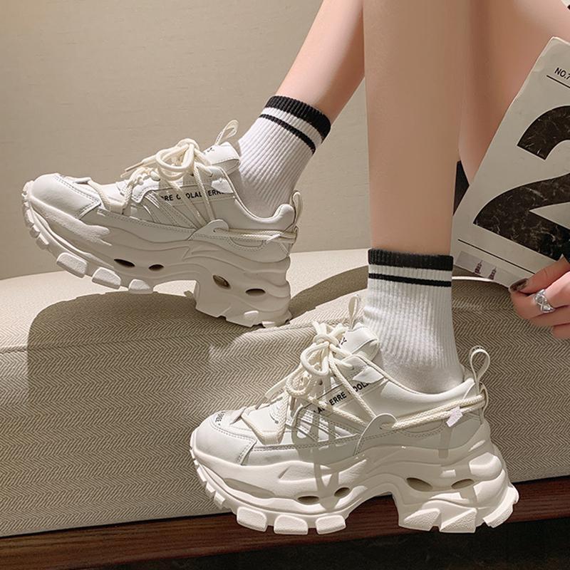 Летние дышащие легкие женские туфли Daddy Shoes повседневные кроссовки на толстой подошве увеличенные повседневные туфли модные кроссовки на толстой подошве