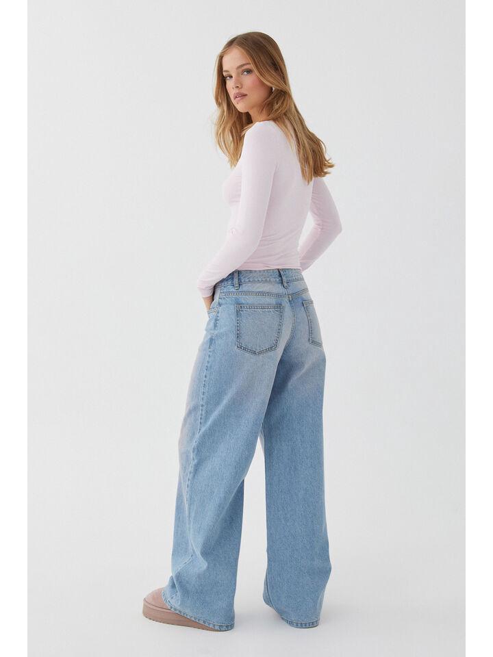 European & American Washed High Waist Wide Leg Jeans