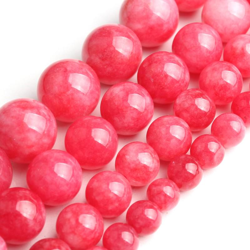 Round Red Rhodochrosite Loose Spacer Stone Beads For Jewelry Making 6/8/10/12mm
