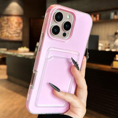 IPhone 16 15 13 12 11 17 Pro Max 14 Plus 17 Air TPU+PC Ударопрочный Чехол-бампер со слотами для карт Конфетный цвет Чехол-кошелек для телефона