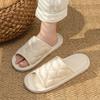 Linen Slippers Women's Four-season Indoor Home Non-slip Sweat-absorbing Silent Hospitality Couple Cotton and Linen Slippers Men's Spring and Autumn