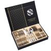 Stainless Steel Tableware 24 PIECE SET GOLD PLATED Knife Fork Spoon Carton Gift Box Set