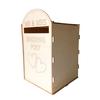 DIY Wooden Wedding Mailbox Post Box with Lock Rustic Hollow Gift Card Holder for Reception Wedding