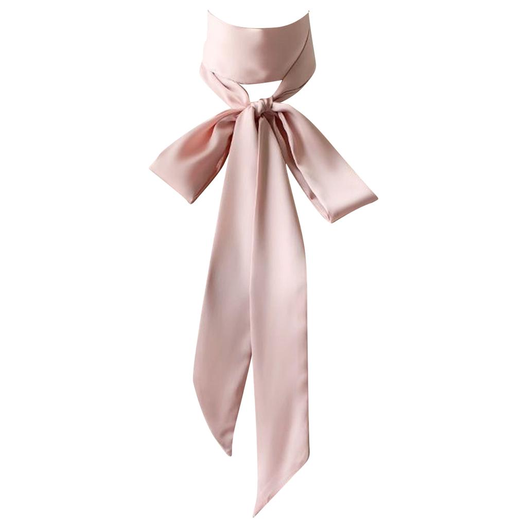 Long Ribbon Silk Scarf Elegant Hand Tied Neck Scarf Elegant Hair Scarf Women Dinner Party Hairband Fashion Hair Decors