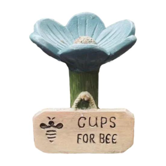 Безопасная мелкая миска для питья, безопасная для пчел, в форме цветка, керамическая поилка для пчел, легкая чистка, декор для сада на открытом воздухе