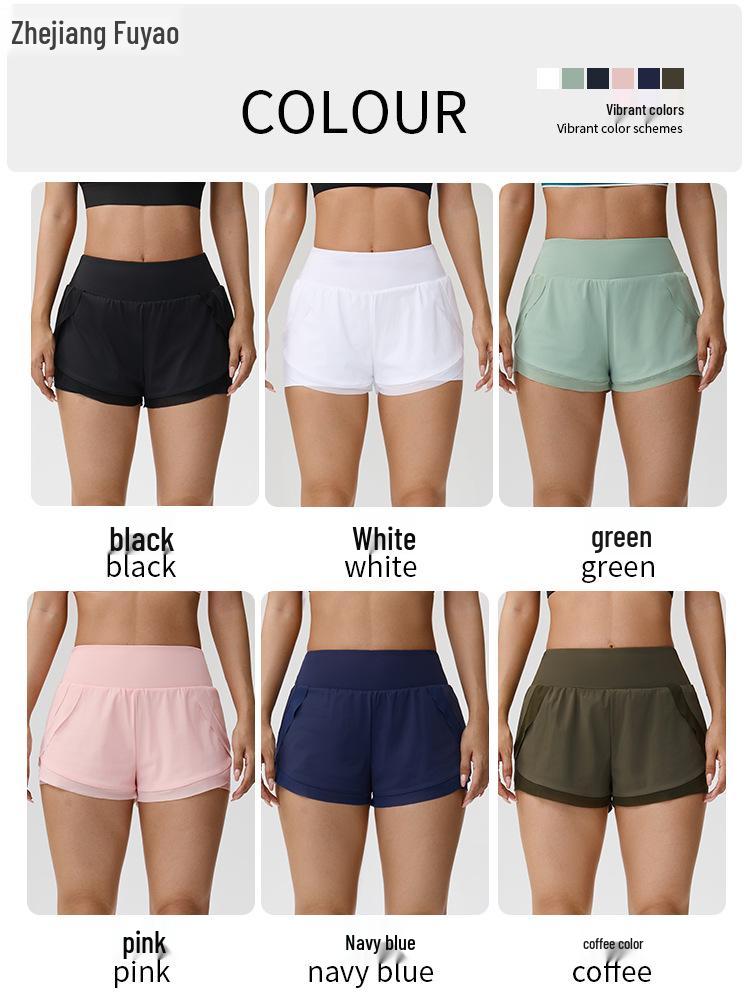Women's Quick-Dry Yoga Shorts with Side Pocket - Lightweight, Breathable, Anti-Exposure Design for Running & Fitness