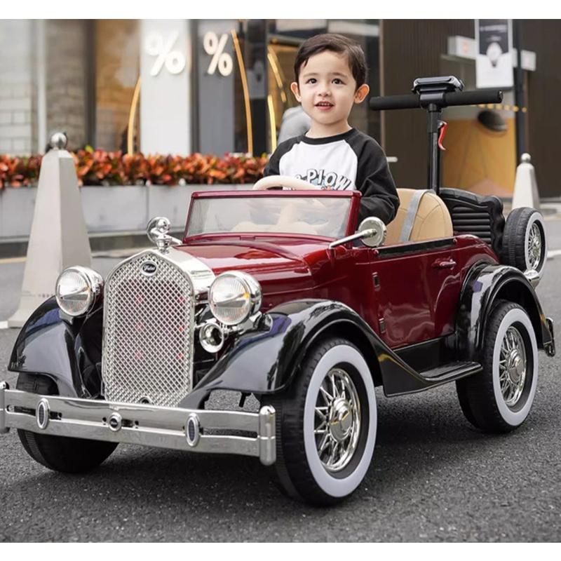 Детская электромобильная четырехколесная игрушечная коляска с дистанционным управлением, двумя приводами, Bluetooth, музыкой и светодиодными фонарями