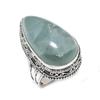 Аквамарин Драгоценный камень Ювелирное изделие из серебра 925 пробы Кольцо Размер 8