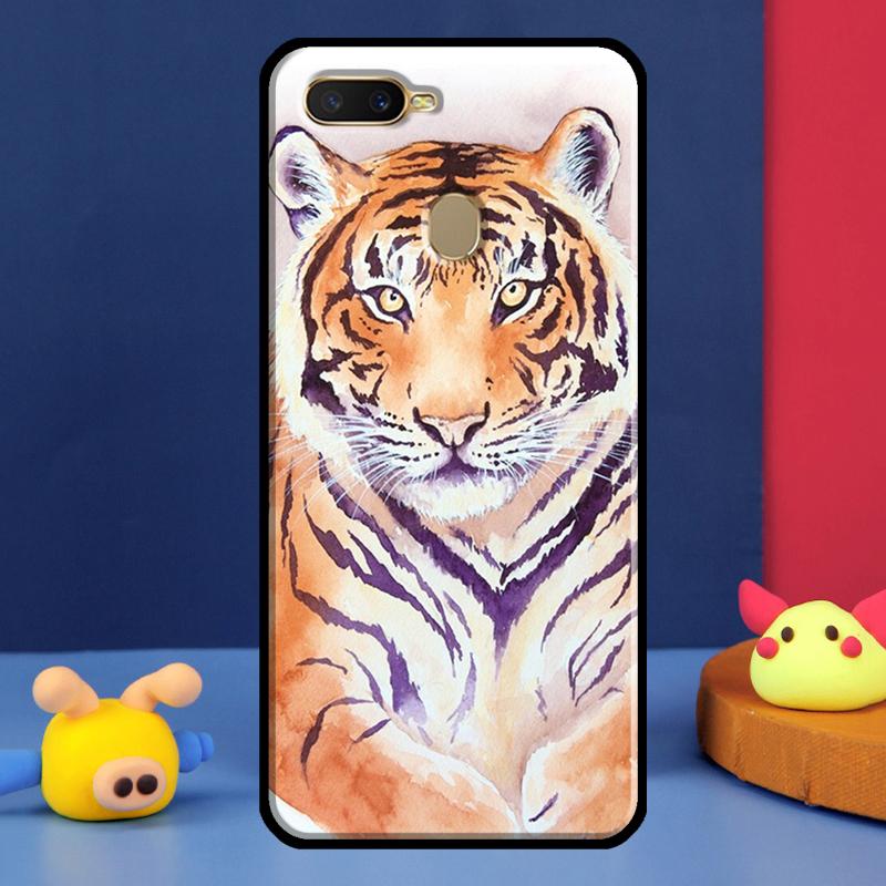 Чехол с изображением лица льва и тигра для Oppo A16 A76 A96 A58 A78 A98 A5 A9 A91 A15 A17 A77 A52 A72 A74 A94 A54S A57S