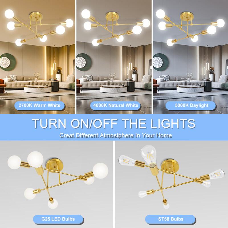 Canmeijia Современная люстра в скандинавском стиле, потолочный светильник, 6 головных подвесных светильников, подвесной светильник для гостиной, столовой