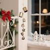 Rustic Christmas Bells Metal Tibetan Inspired Bells Decorative Cow Bells with 4 Bells On Hanging Rope for Home Door Mantel Decor