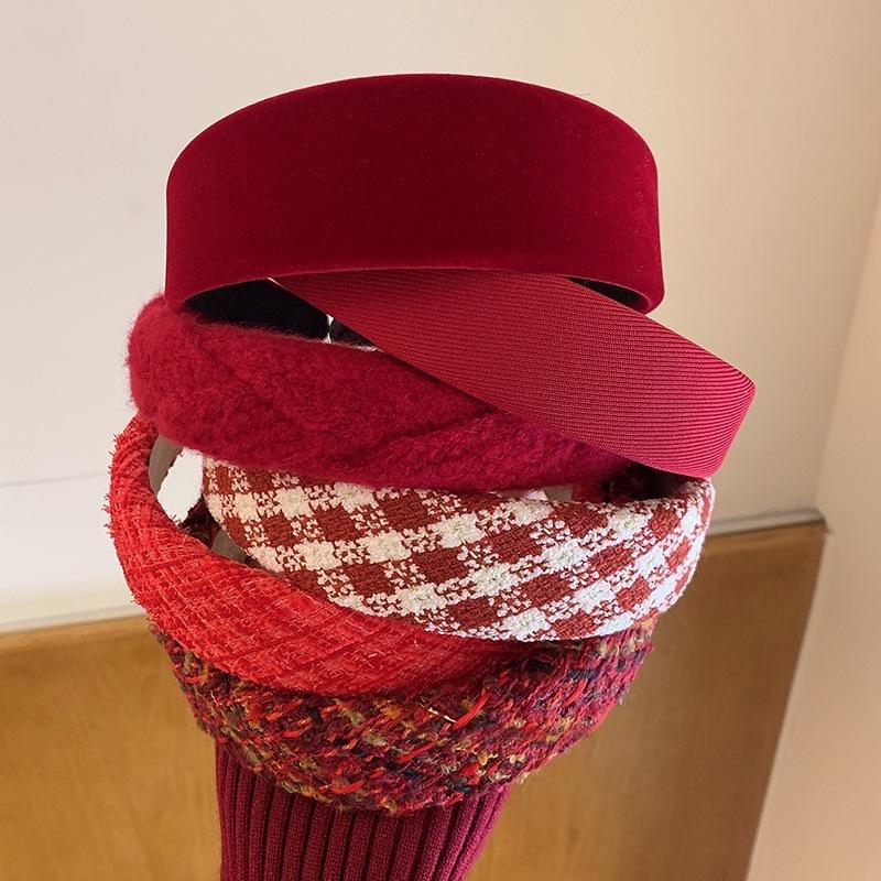 Элегантная бархатная красная праздничная повязка на голову для женщин – Идеально подходит для осенних, зимних и рождественских торжеств