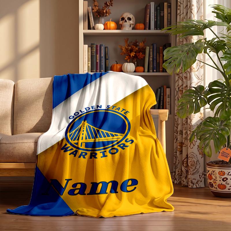 Golden State Warriors Custom Flannel Blankets Soft Warm Cozy Throws for Home Decor Holiday Gifts
