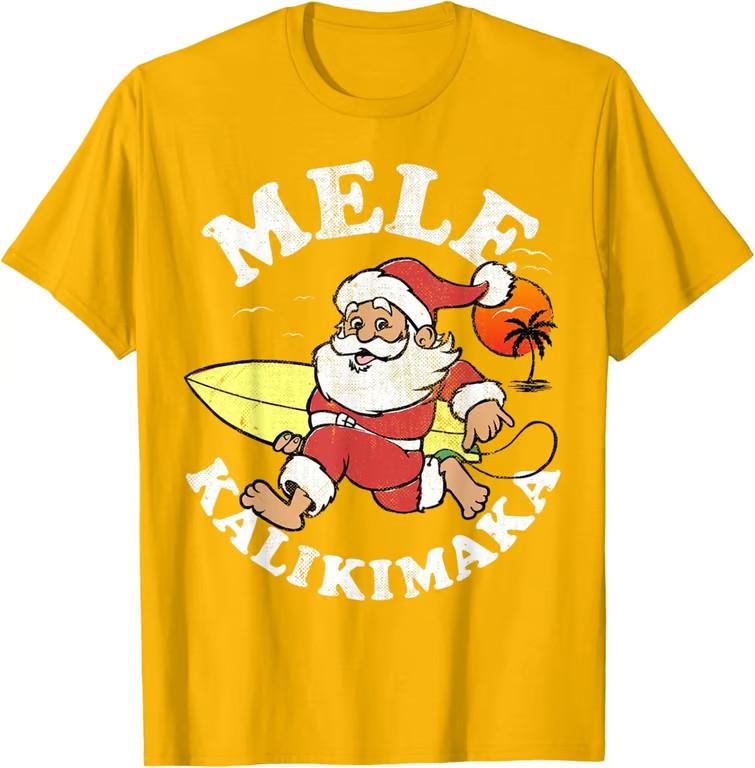 Mele Kalikimaka Санта-серфер Шак Рождественская унисекс футболка Унисекс футболка