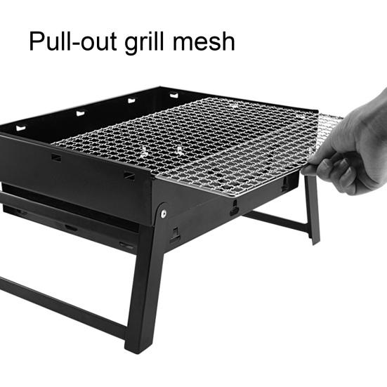 Портативный гриль для барбекю из нержавеющей стали, простой в использовании, съемная решетка, складной угольный гриль для пикника на открытом воздухе, сада, кемпинга