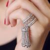 Baroque Tassel Ring Korean Version of Luxury Luxury Shiny Micro-inlaid Zircon Tassel Mouth Ring 169