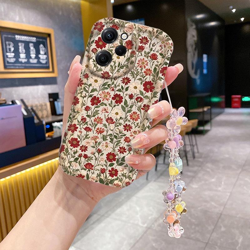 Цветы Ромашки С Чехлом-Цепочкой Для iPhone 14 13 Plus 12 Pro Max Mini X XS XR 7 8 Силиконовый Волнистый Бок Мягкий Чехол
