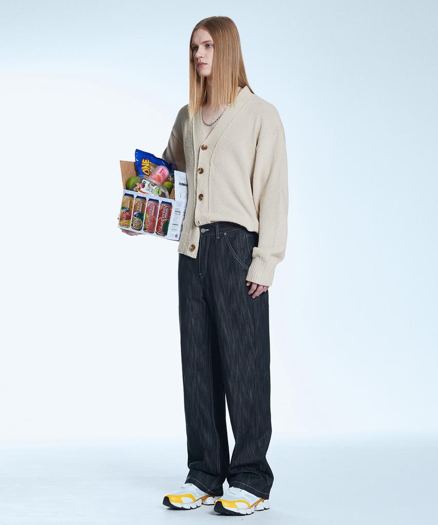 Кардиган Secondmono из фактурной хлопковой вязки букле Бежевый Secd001Beige