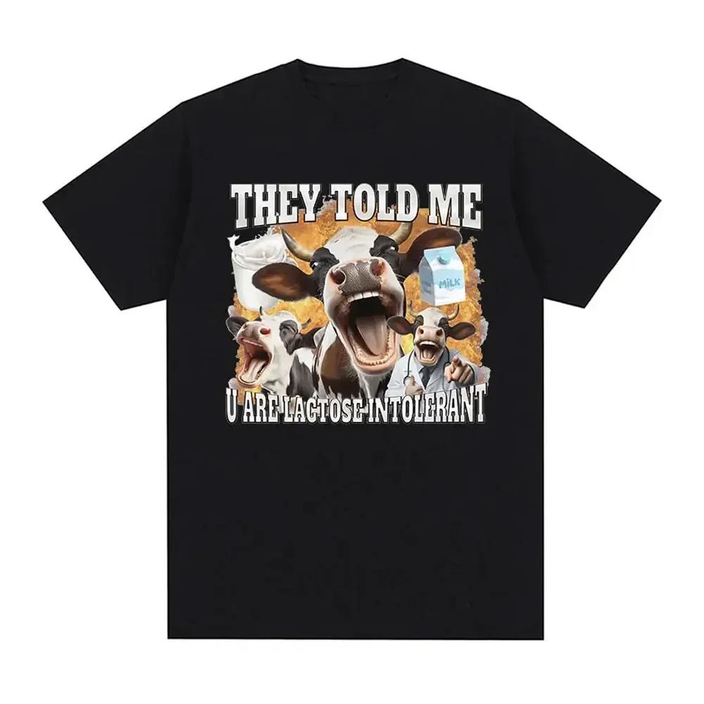 Milk Makes My Tummy Hurt Printed T-shirt Funny Graphic T Shirt Summer Woman Clothing Fashion Hip Hop Creative Short Sleeve