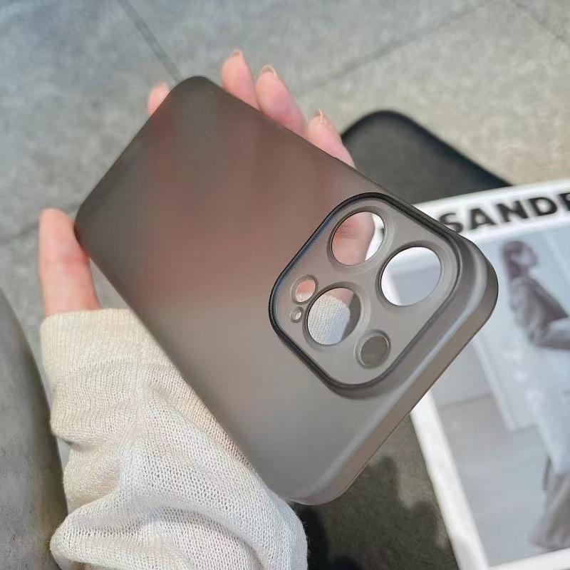 Совместимо с чехлом для iPhone 16 Pro Max, 15 ультратонкие матовые чехлы, 14 Pro полупрозрачные 13 текстура кожи 16 защитные чехлы