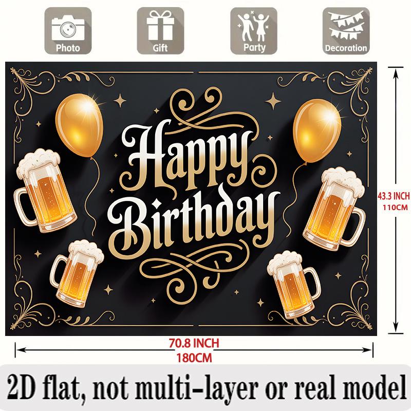 Party Backdrop Flat Banners Beer Mugs Balloons Celebrations Wedding Enthusiasts Event Backdrop Decoration Front Door Decor